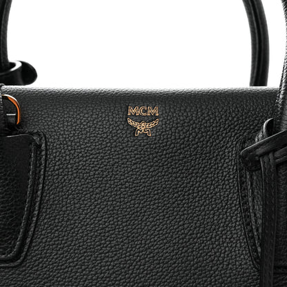 MCM Grained Calfskin Large Milla Tote Black 10 of 12