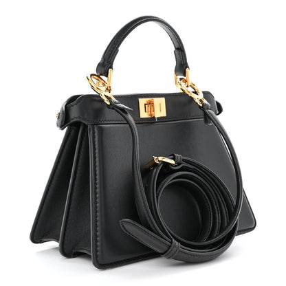 Fendi Shiny Nappa Petite Peekaboo I SEE U Satchel Black 3 of 12