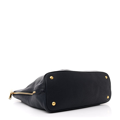 Prada Vitello Daino Side Zip Tote Bleu 4 of 13
