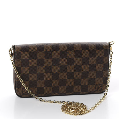 Louis Vuitton Damier Ebene Pochette Felicie Chain Wallet 2 of 20