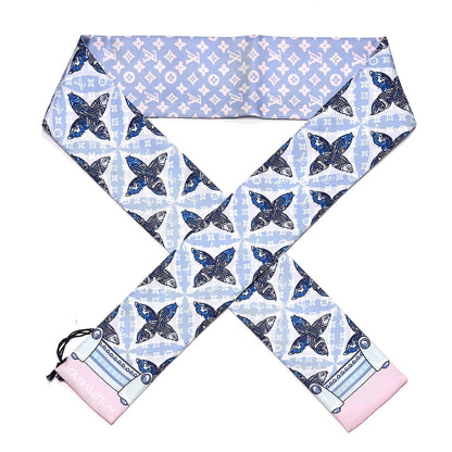 Louis Vuitton Silk Monogram Koi Fish Animalle Bandeau Blue 1 of 5
