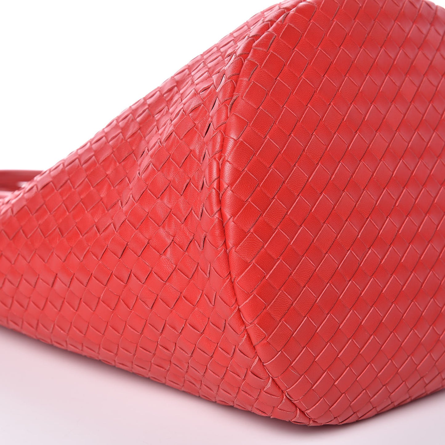 Nappa Intrecciato Double Handle Bucket Bag New Red