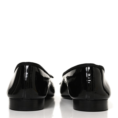 Chanel Patent CC Cap Toe Ballerina Flats 37 Black 6 of 12