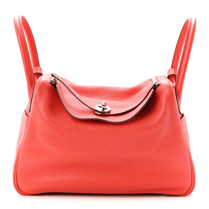 Hermes Taurillon Clemence Lindy 30 Rouge Pivoine 1 of 10
