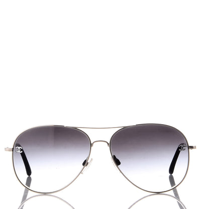 Chanel Aviator CC Sunglasses 4189-T-Q Silver 2 of 8