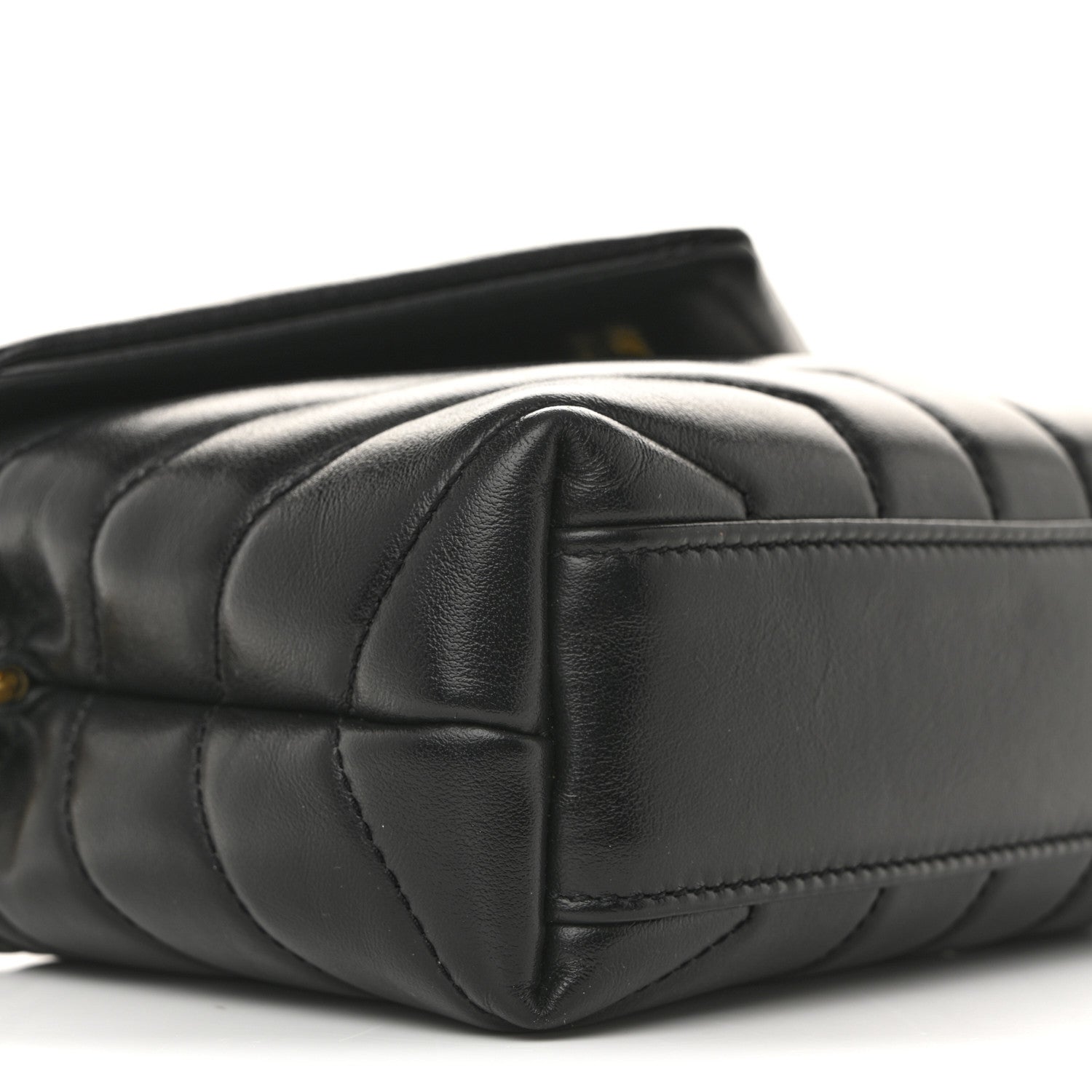 Saint Laurent Calfskin Y Quilted Monogram Toy Loulou Crossbody Bag Black 9 of 13