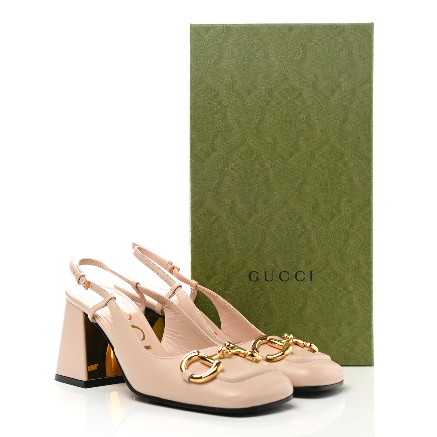 Malaga Kid Horsebit 75mm Slingback Pumps 36 Skin Rose