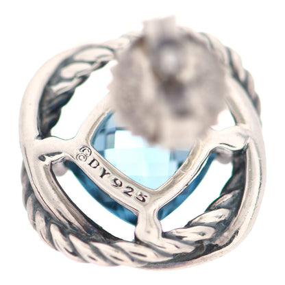 David Yurman Sterling Silver Hampton Blue Topaz 7mm Infinity Earrings 4 of 6