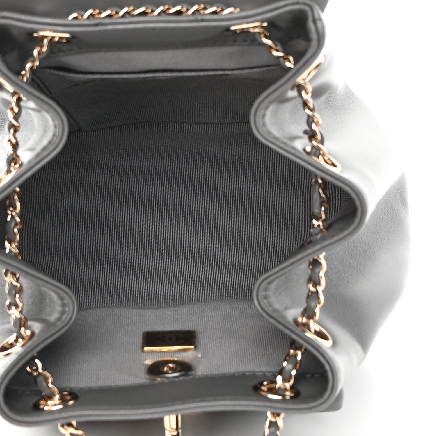 Chanel Lambskin Quilted Small Duma Drawstring Backpack Grey 4 of 11