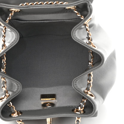 Chanel Lambskin Quilted Small Duma Drawstring Backpack Grey 4 of 11