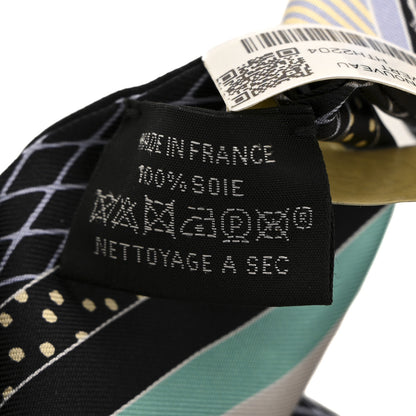 Hermes Silk Twilly Grand Theatre Nouveau Black Bleu Vert 4 of 4