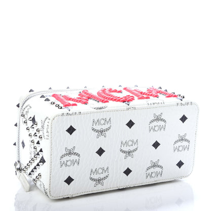 MCM Visetos Rockstar Love Potion Studded Mini Vanity Crossbody Case White 5 of 12