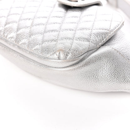 Chanel Metallic Grained Calfskin Quilted Casual Rock Waist Bag Fanny Pack Silver 6 of 10