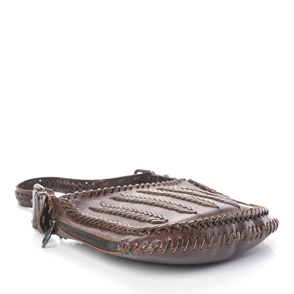 Fendi Calfskin Braided Oyster Dark Brown 4 of 8