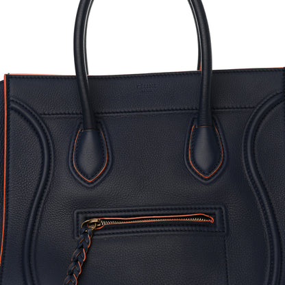 Celine Supple Calfskin Large Phantom Luggage Navy Blue Orange 8 of 13