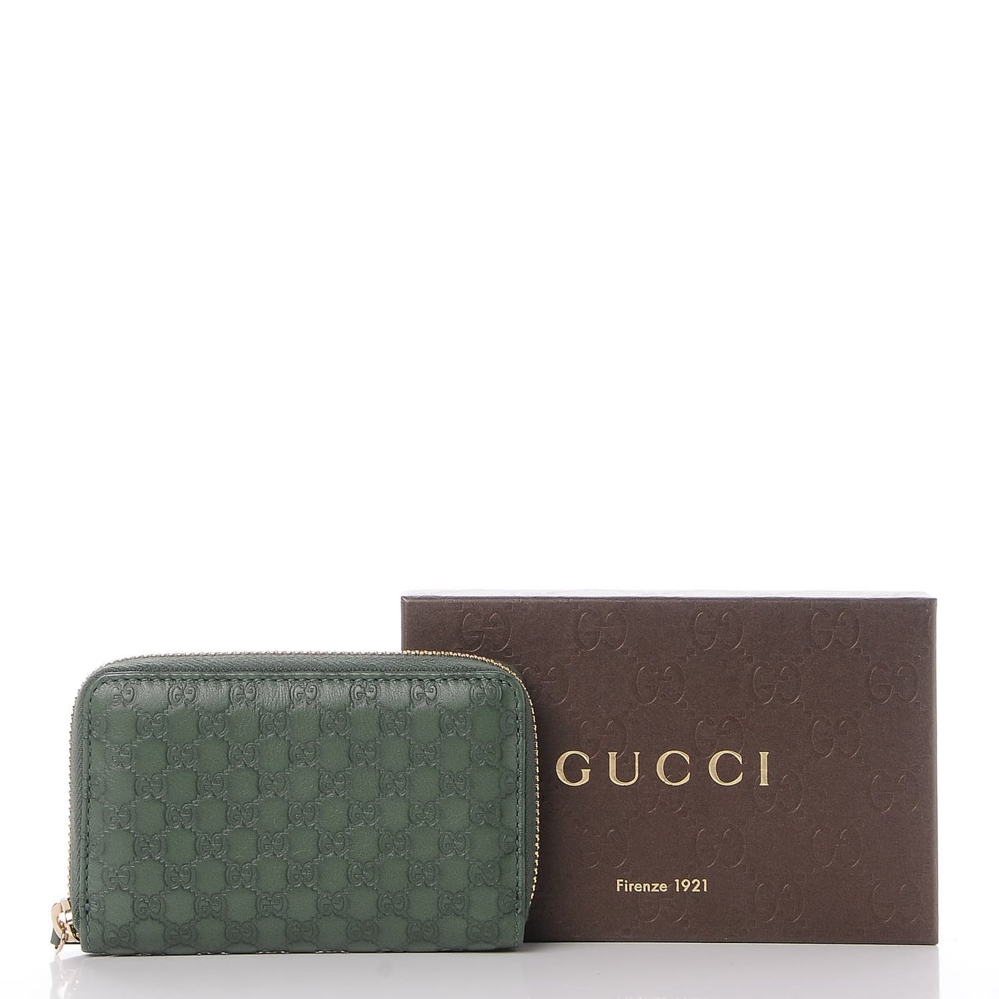 Soft Microguccissima Zip Around Card Case Marsh