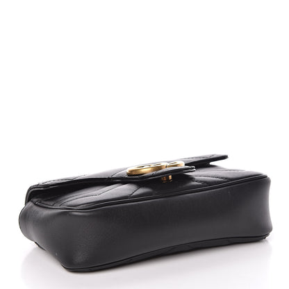 Gucci Calfskin Matelasse Super Mini GG Marmont Shoulder Bag Black 4 of 10