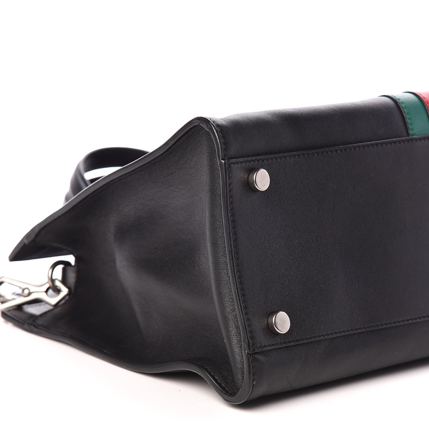 Calfskin Web Stripe Large Dionysus Tote Bag Black