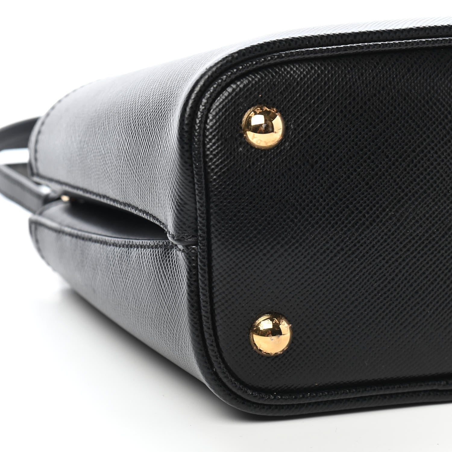 Prada Saffiano Cuir Small Panier Bucket Bag Black Fuoco 14 of 18