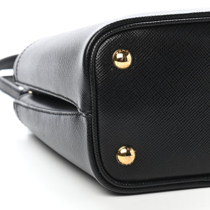 Prada Saffiano Cuir Small Panier Bucket Bag Black Fuoco 14 of 18