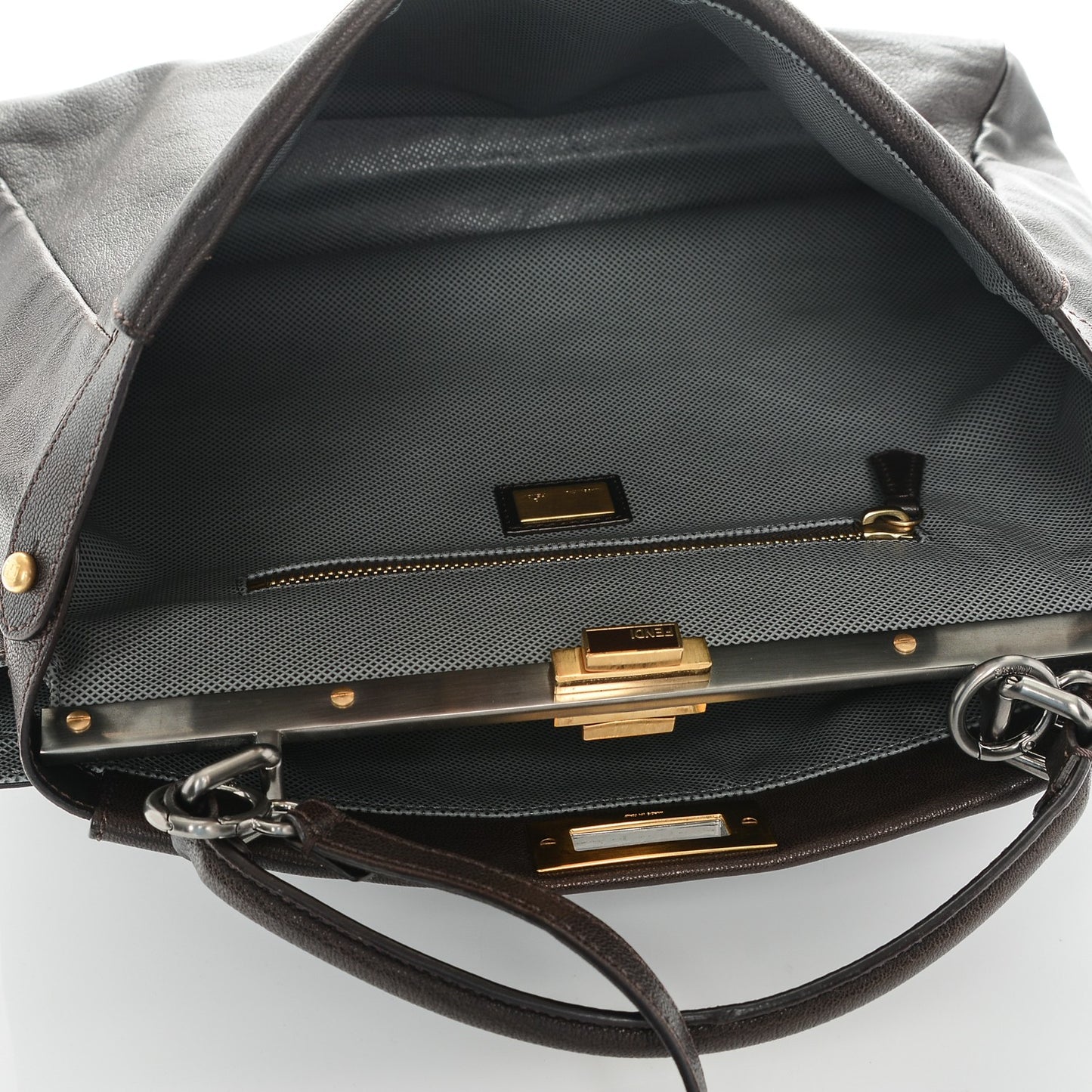 Goatskin Large Peekaboo Iconic Satchel Moro Grigio