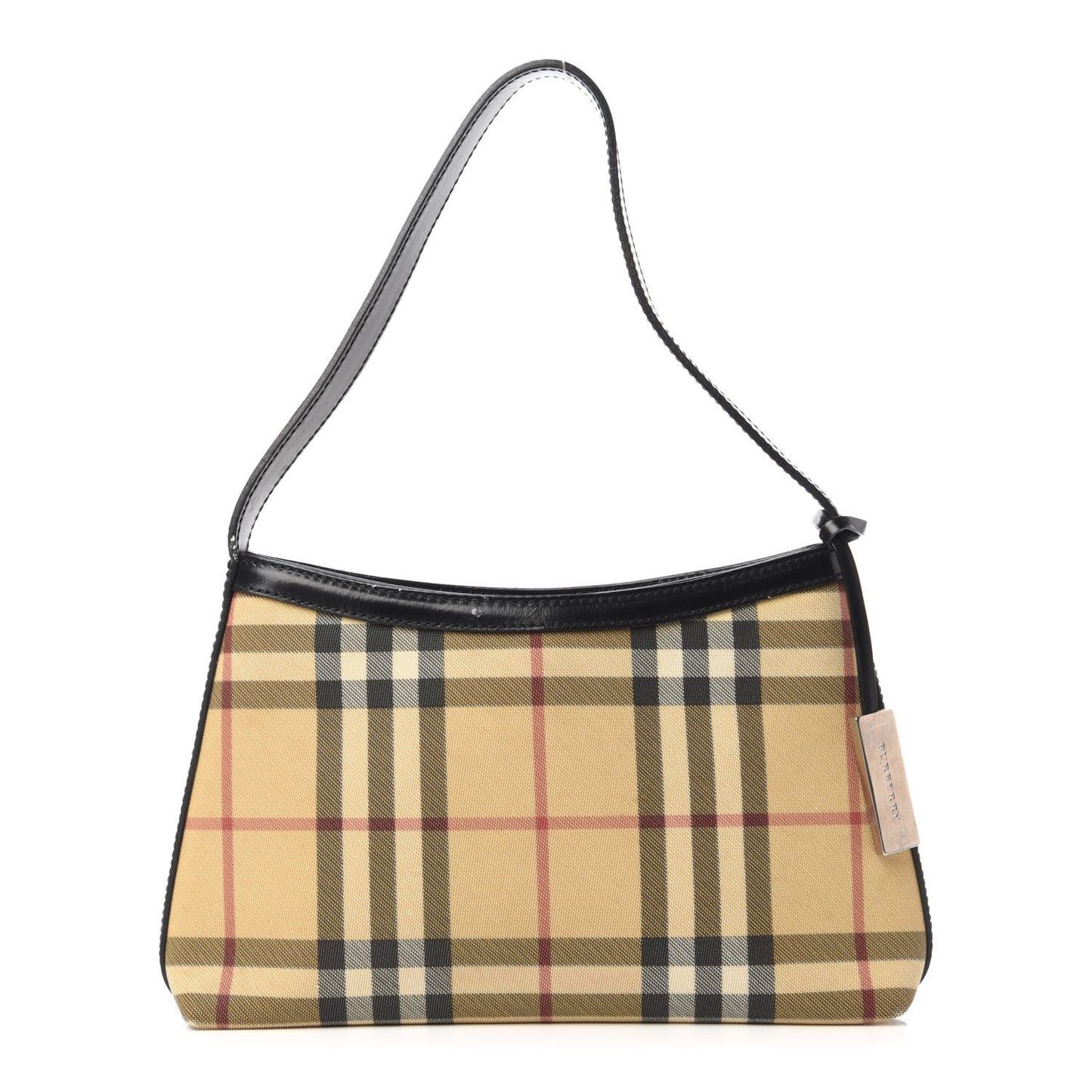 Patent House Check Shoulder Bag Black