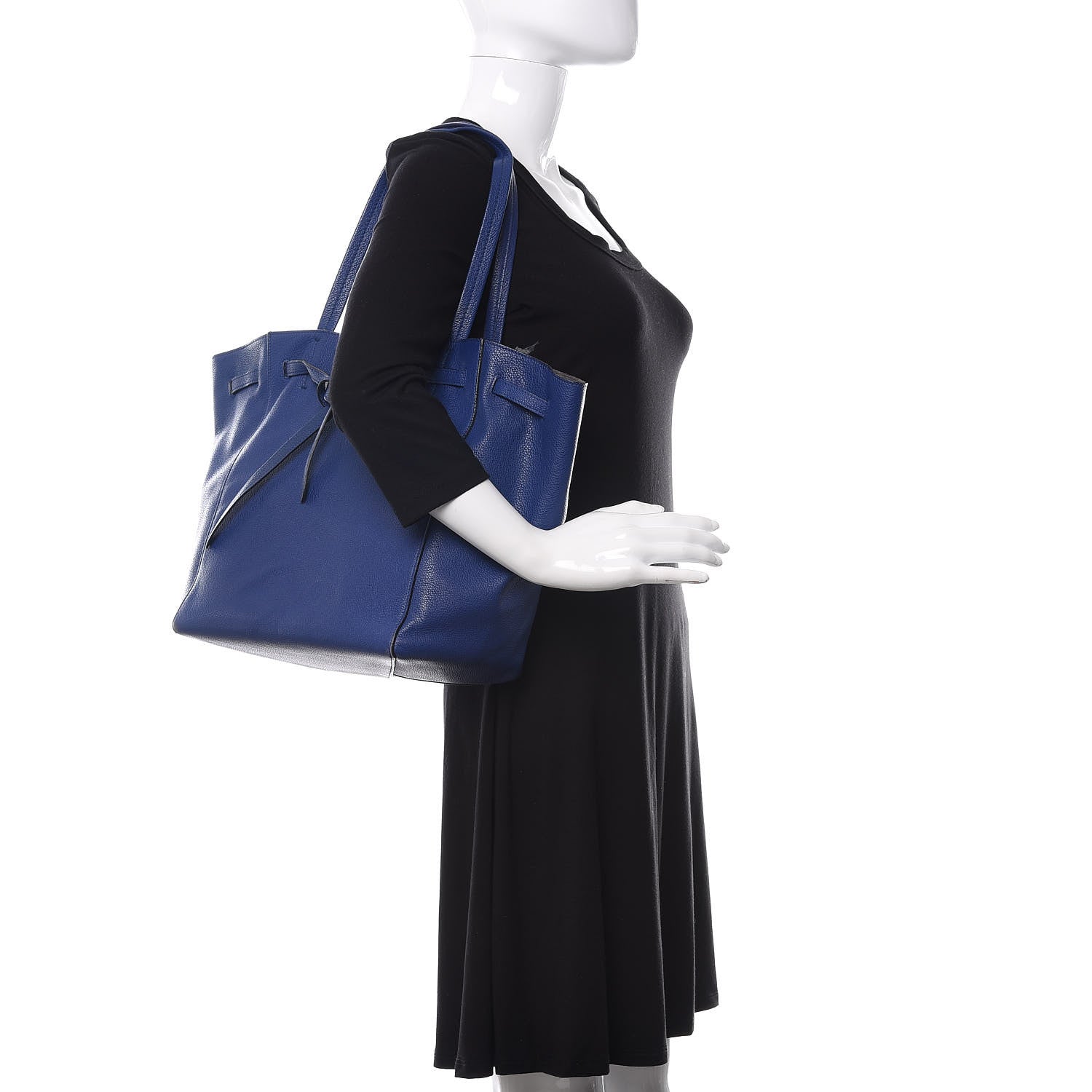 Celine Soft Grained Calfskin Medium Belt Cabas Phantom Indigo 2 of 16