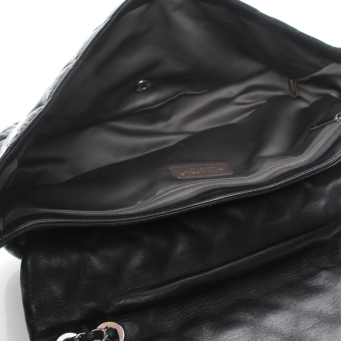 Lambskin Jumbo Coco Rain Flap Black