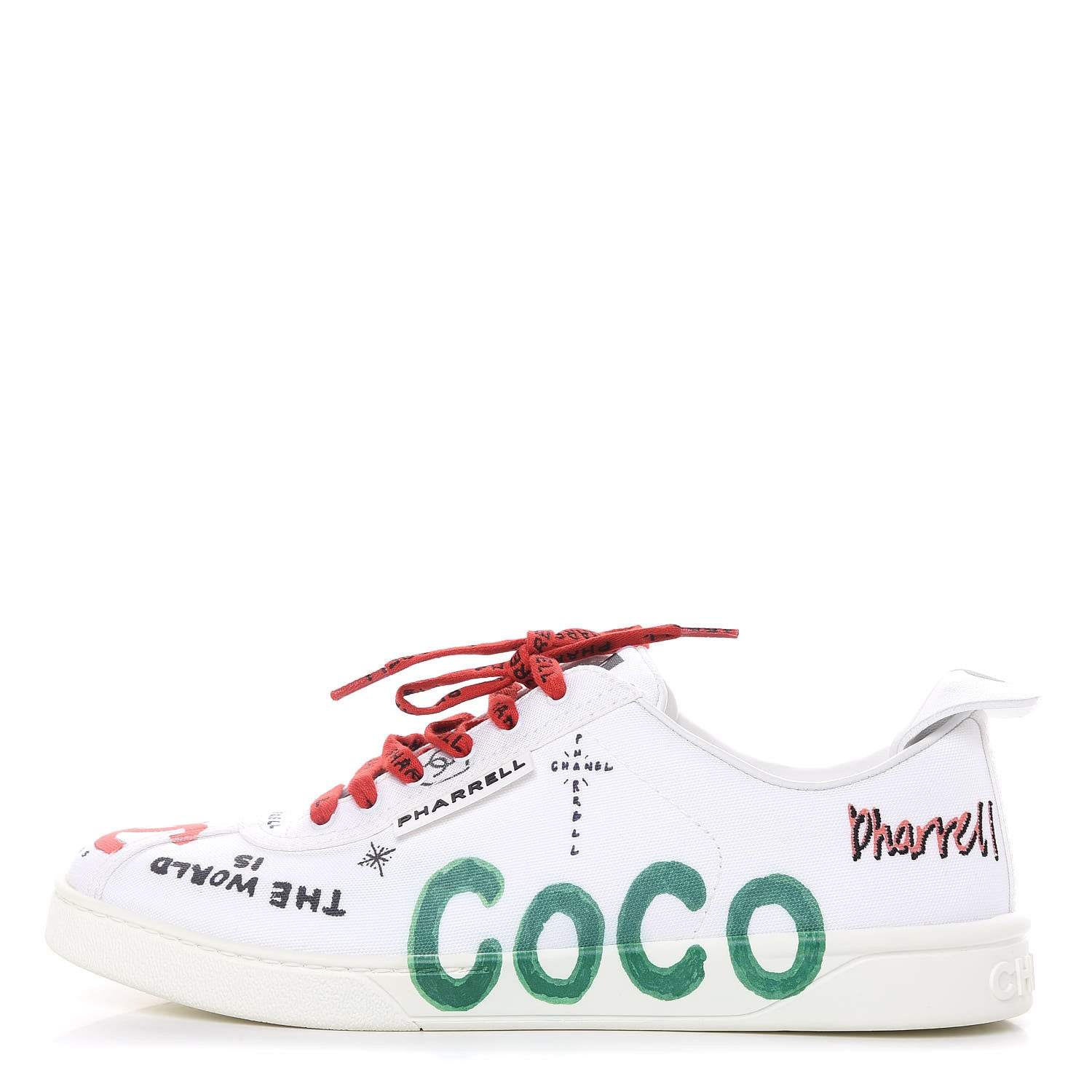 Chanel x Pharrell Williams Calfskin Womens Sneakers 41 White 1 of 9