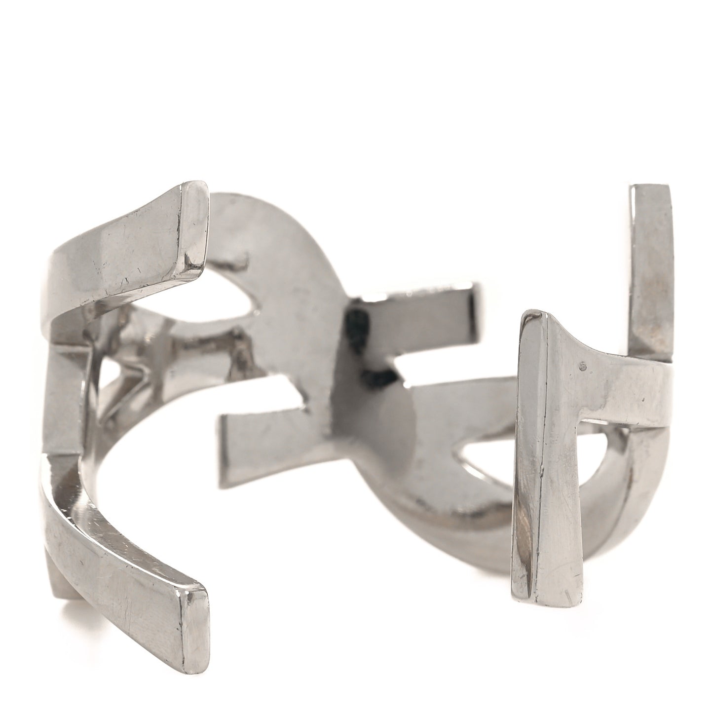 Brass Monogram Cuff Bracelet Palladium