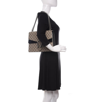 Gucci GG Supreme Monogram Medium Dionysus Shoulder Bag Black 2 of 13