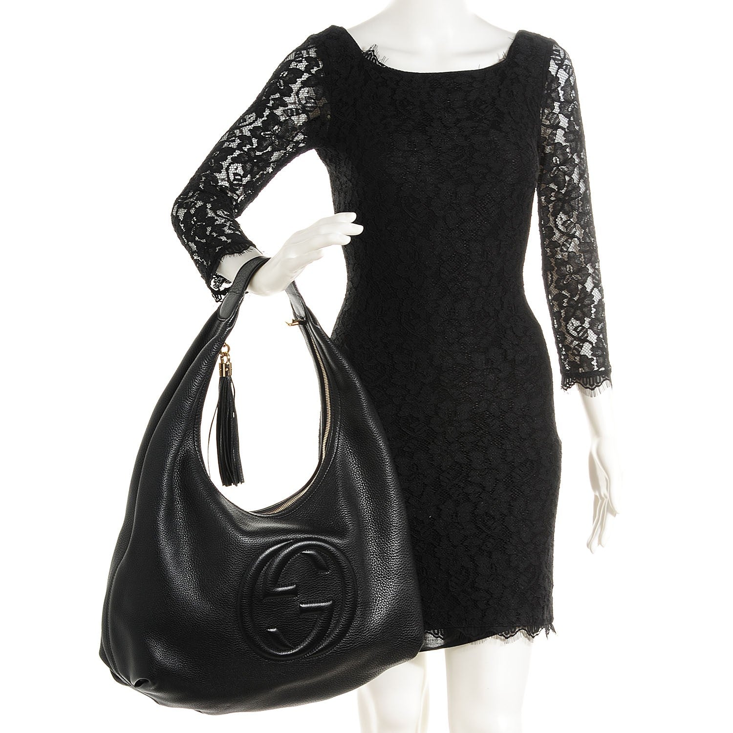 Gucci Pebbled Calfskin Large Soho Hobo Black 2 of 7