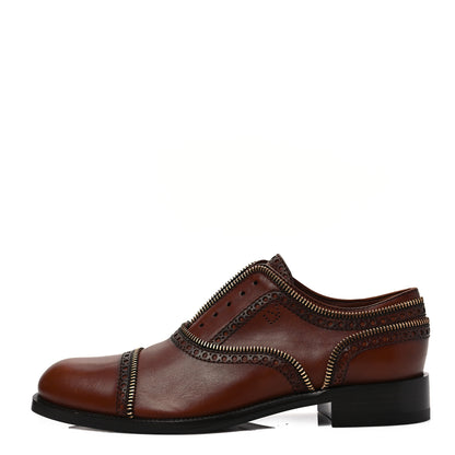 Louis Vuitton Calfskin Tomboy Richelieu Oxford Flats 38.5 Cognac 1 of 7