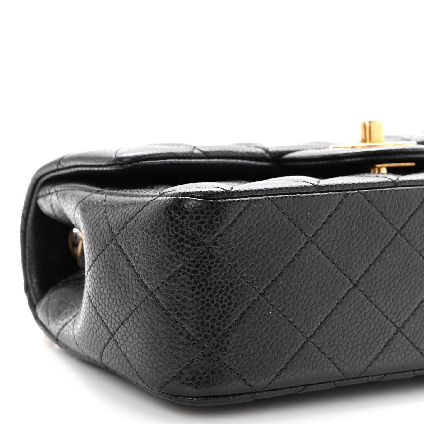 Caviar Quilted Mini Rectangular Flap Black