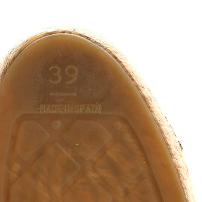 Chanel Iridescent Goatskin CC Espadrille Mules 39 Ivory Black 7 of 10