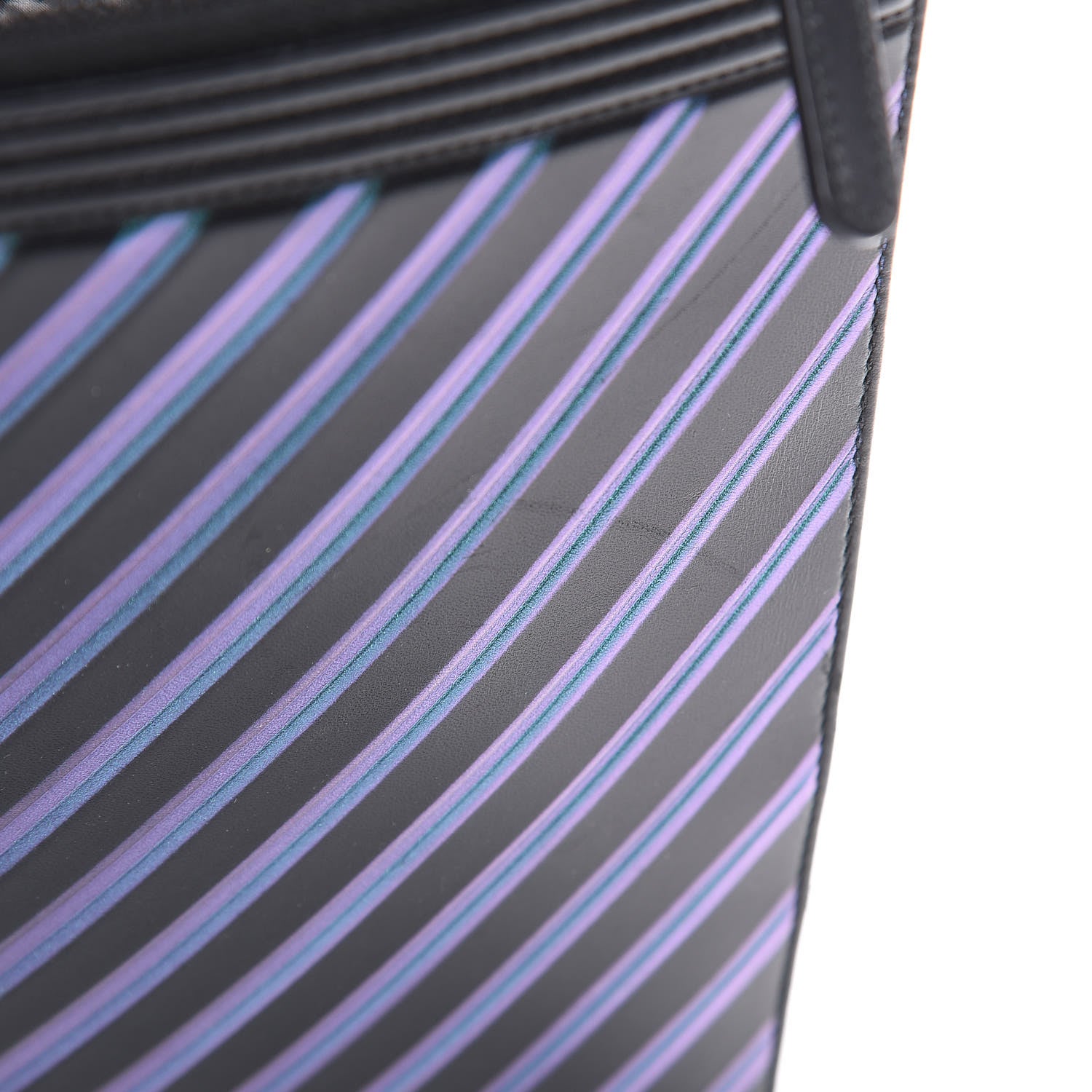 Chanel Calfskin Painted Chevron Embossed Large Boy Zip Pouch Black 7 of 11
