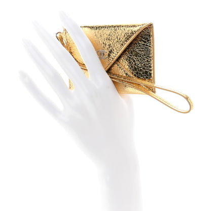 Chanel Metallic Lambskin Card Holder With Strap Gold 4 of 16