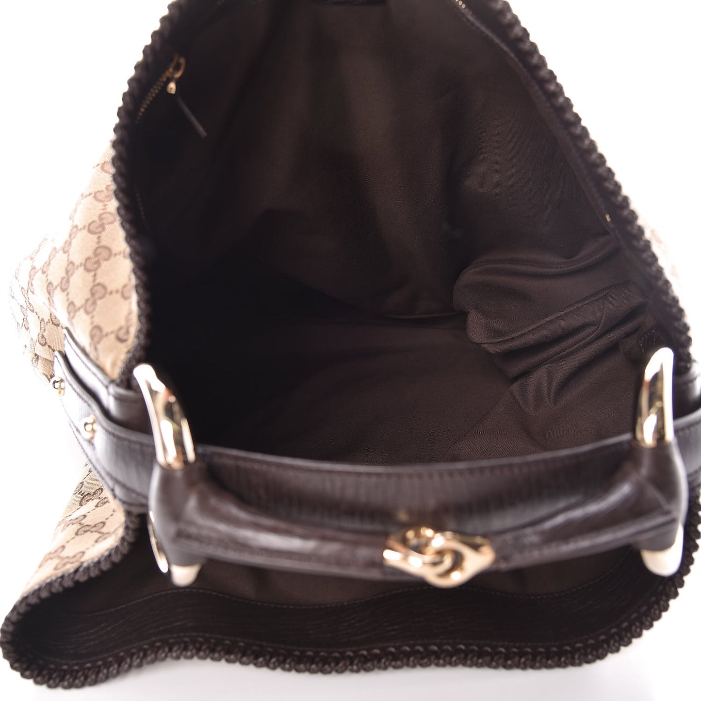 Monogram Large Horsebit Chain Hobo Dark Brown