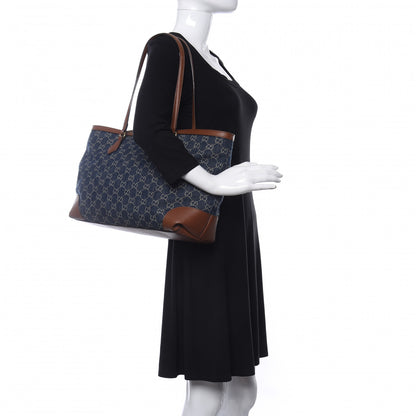 Gucci New Denim GG Monogram Medium Ophidia Shopping Tote Blue Tea Cuir 2 of 12