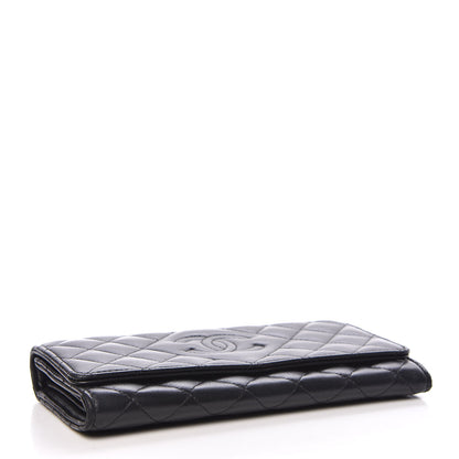 Chanel Lambskin Quilted Large Diamond CC Flap Wallet Black 4 of 14