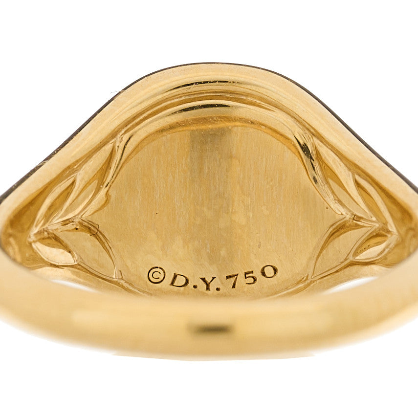 David Yurman 18K Yellow Gold Diamond Initial C Pinky Ring 44 3 4 of 5