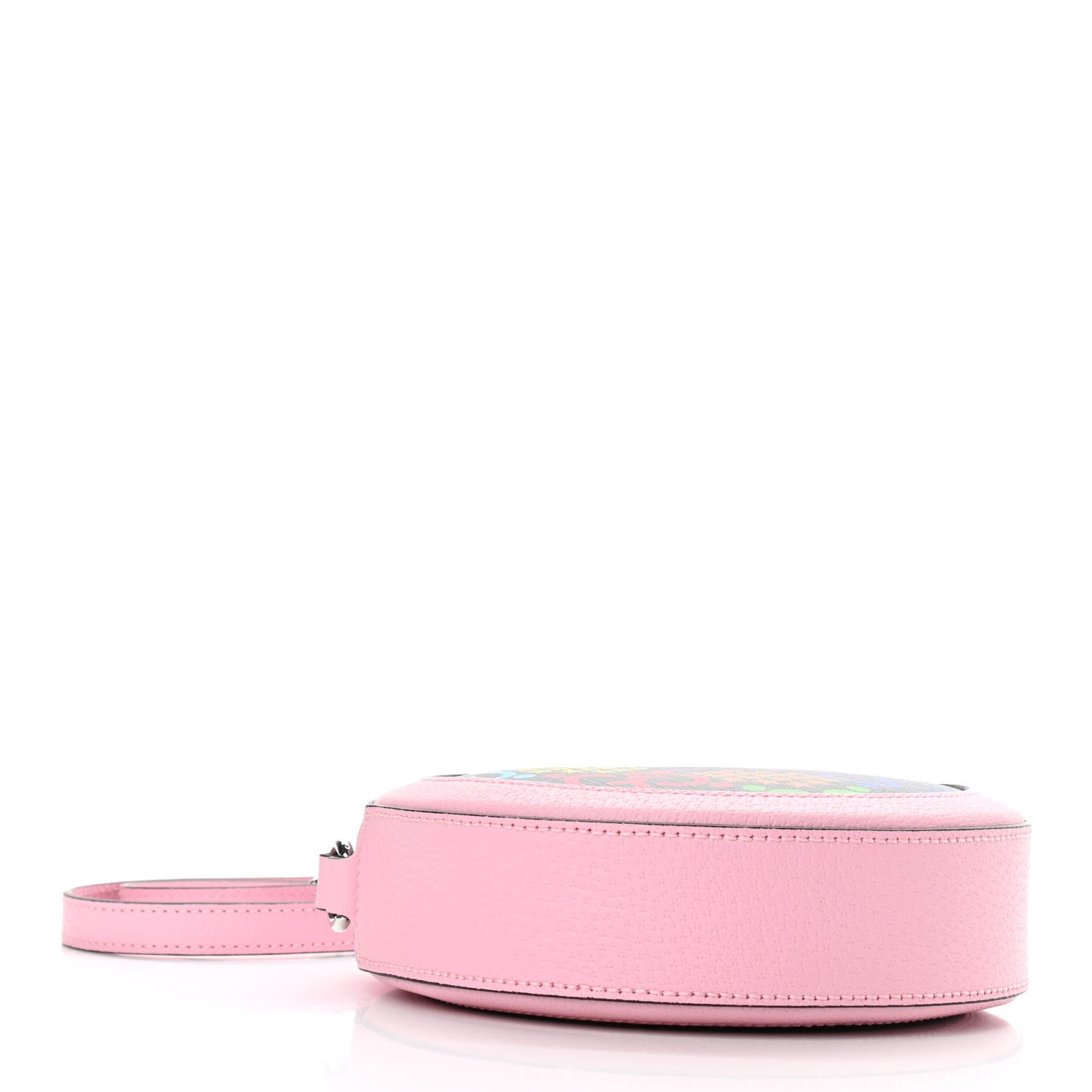 Gucci GG Supreme Monogram Psychedelic Round Shoulder Bag Black Multicolor Sugar Pink 4 of 10