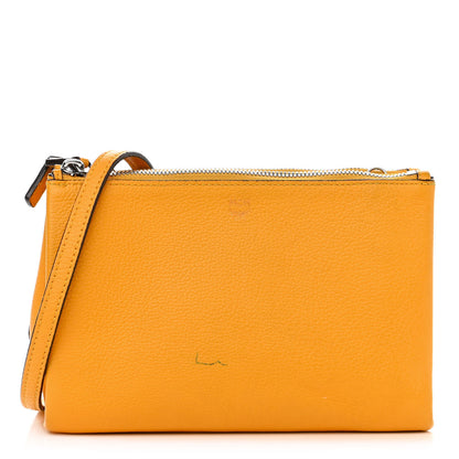 MCM Grained Calfskin Milla Double Crossbody Bag Golden Mango 1 of 14
