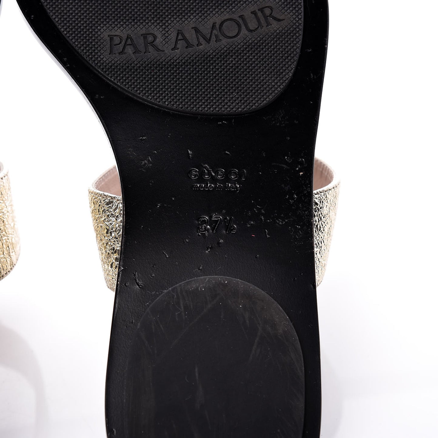 Nappa Silk Galassia GG Marmont Thong Flat Sandals 37.5 Platino