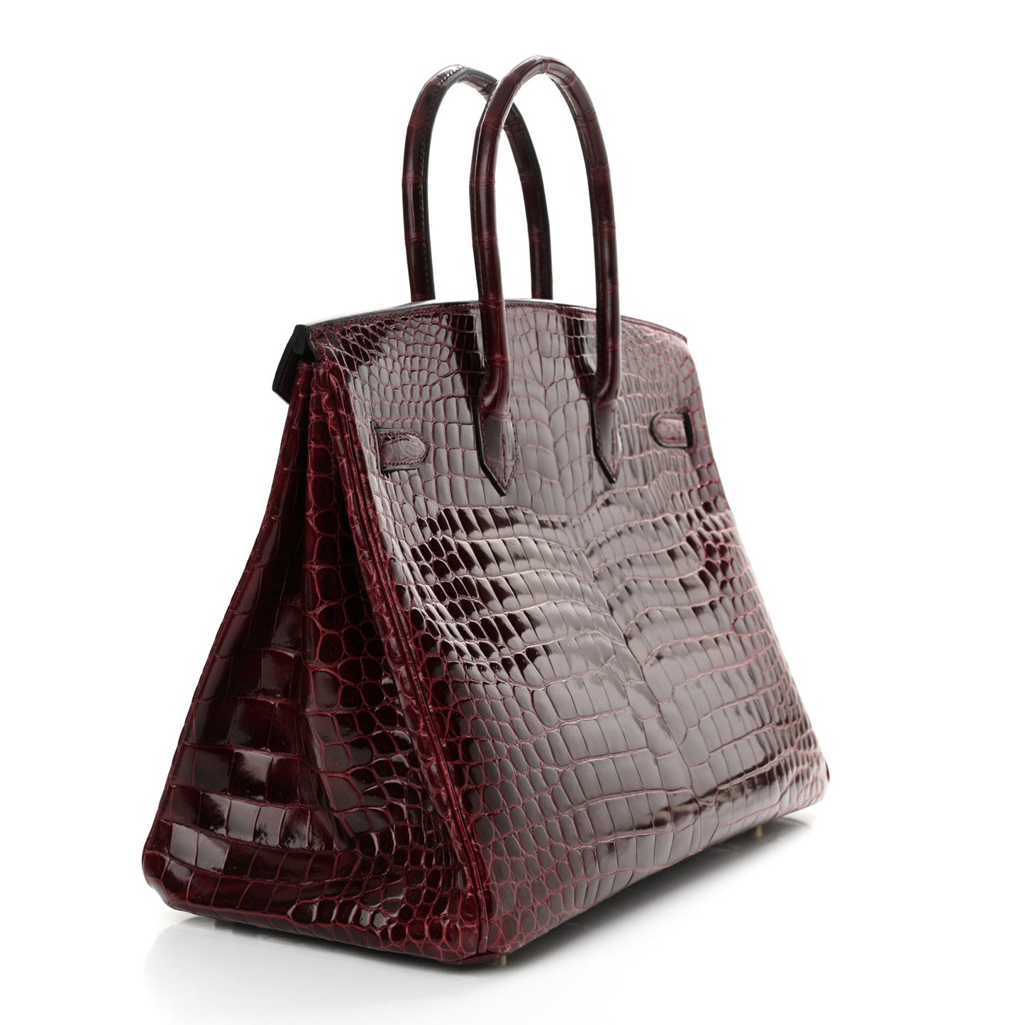 Shiny Porosus Crocodile Birkin 35 Bourgogne