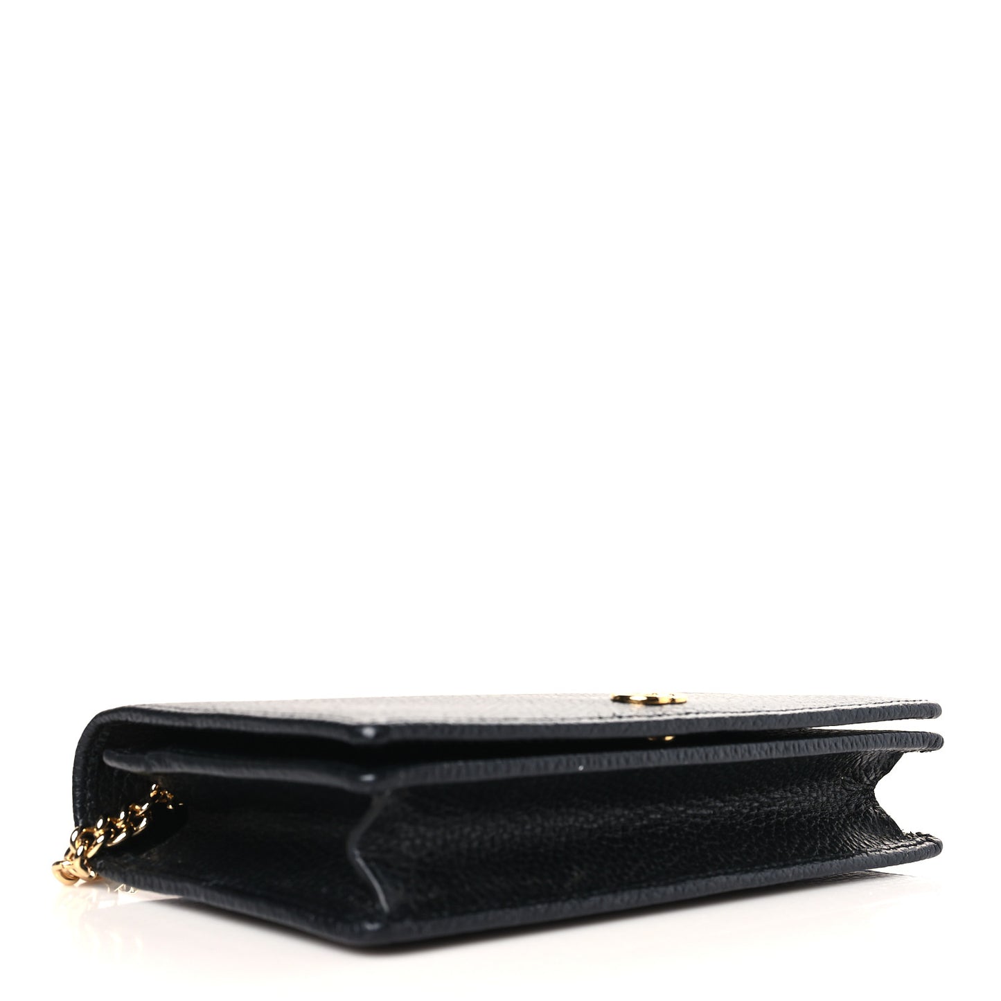 Calfskin Mini GG Marmont Chain Wallet Black