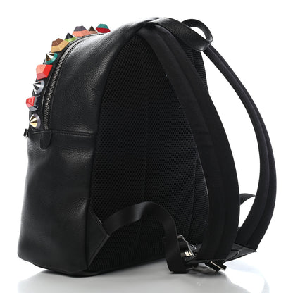 Fendi Vitello Dolce Studded Backpack Black Multicolor 3 of 15
