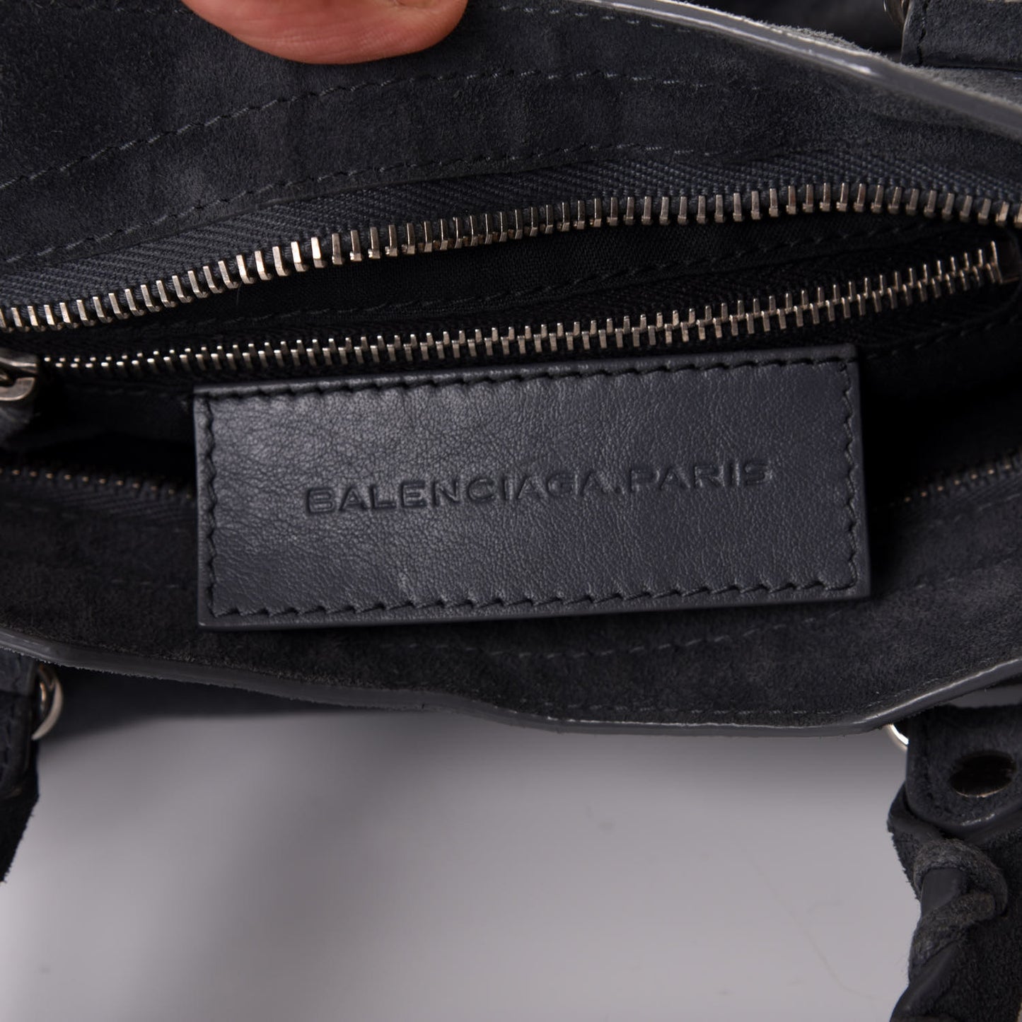 Baby Daim Suede Marble Hardware Mini City Grey