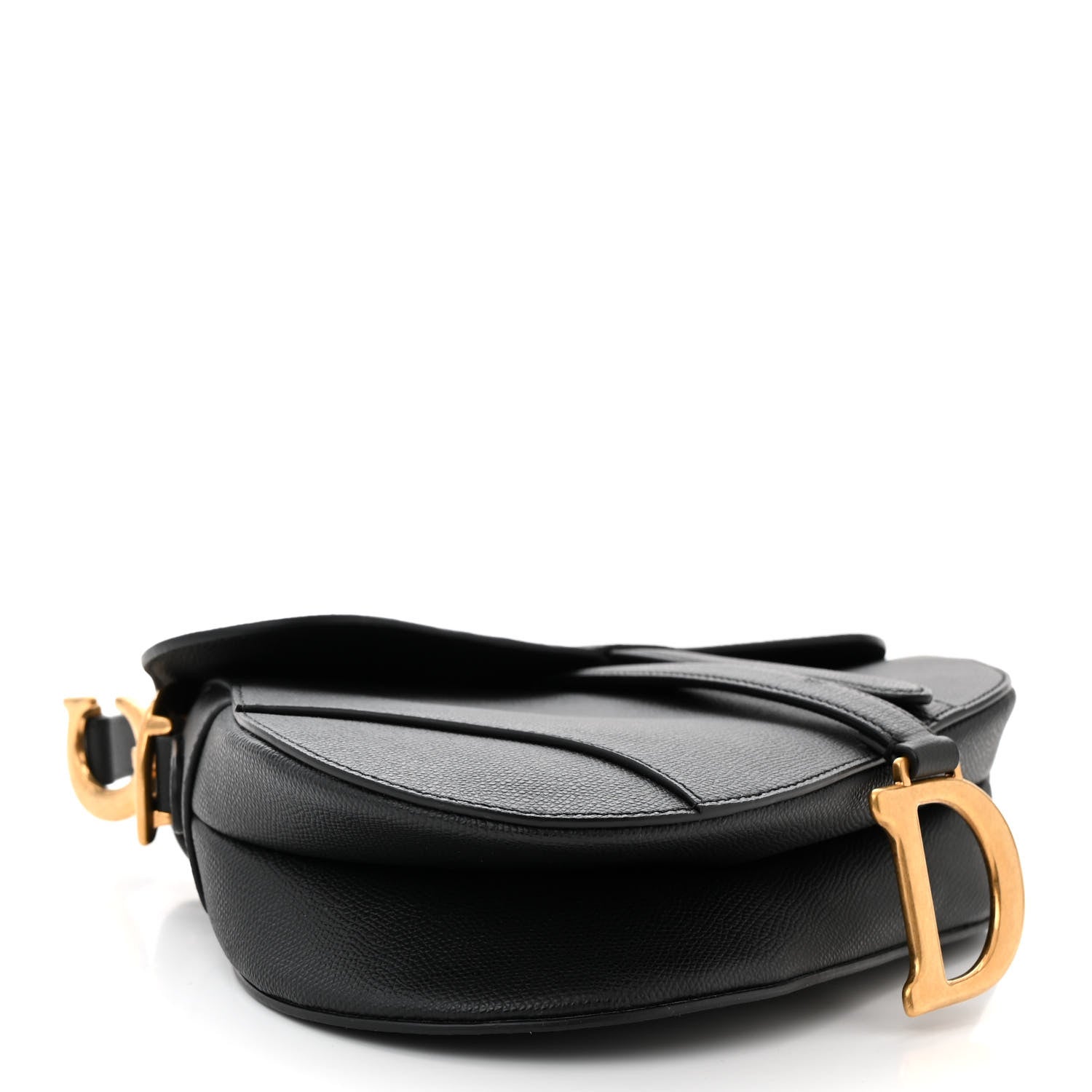 Christian Dior Grained Calfskin Saddle Bag Black 4 of 11