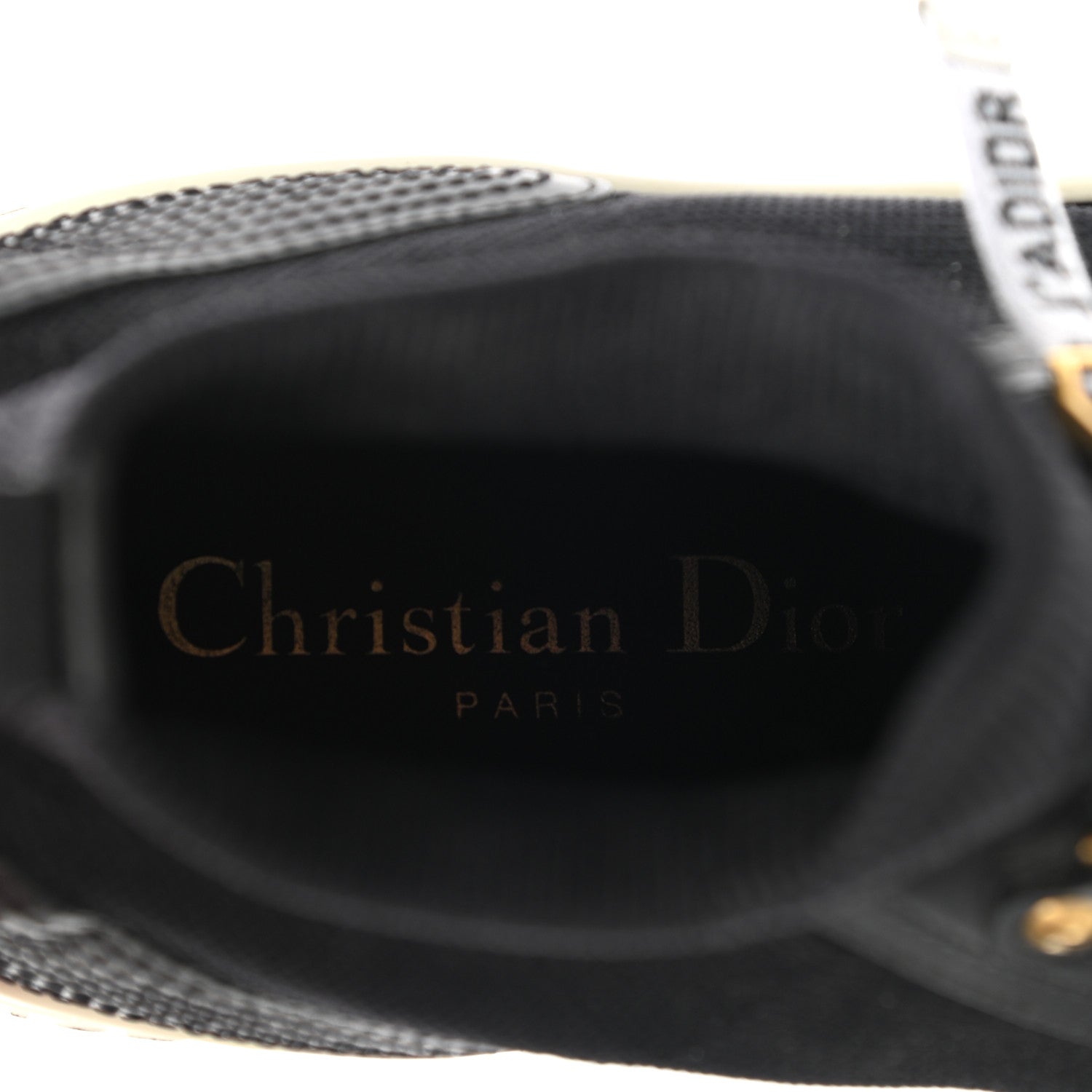 Christian Dior Technical Knit Calfskin Womens Walk'N'Dior High Top Sneakers 36 Black 7 of 8